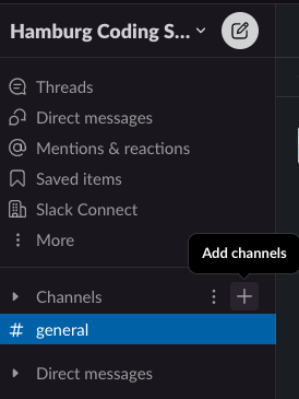 screenshot: view slack channels