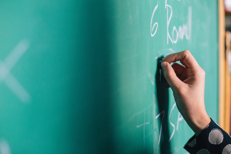 Writing on a chalkboard