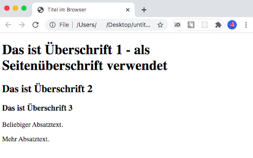 HTML Überschriften